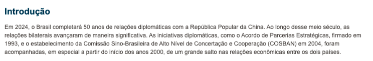 Captura de tela de um parágrafo da seção "Introdução" de um artigo no site da Coleção SciELO Brasil na versão antes dos ajustes. O tamanho do texto é pequeno e o espaçamento entre linhas é curto.